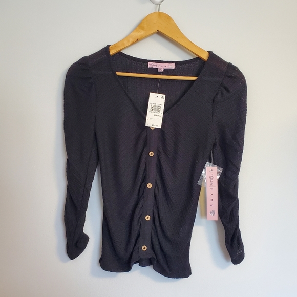 Ruched Black Top - Picture 4 of 10